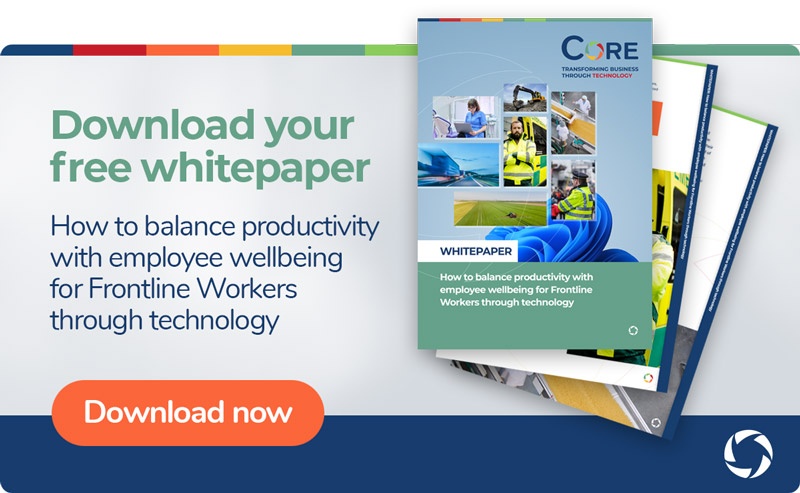 How to balance productivity with employee wellbeing for Frontline Workers through technology whitepaper